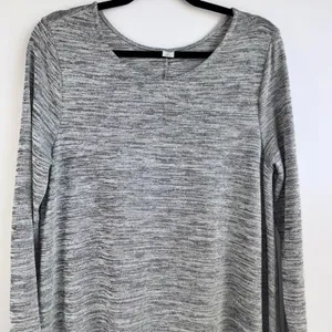 Old Navy Swing Dress Women XL‎ Gray Space Dye Long Sleeve Knit Babydoll Layer thumbnail 3