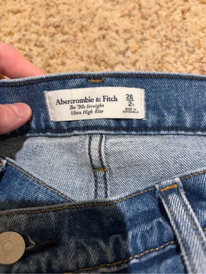 Abercrombie & Fitch The ‘90s Straight Ultra High Rise Jean Crossover Waist 26/2 thumbnail 3