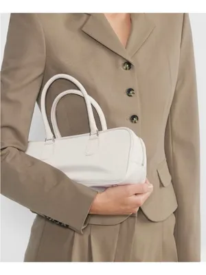 Wilfred Aritzia Lina Bag Ivory Matte Pearl Satin Bowler Zip Handbag 90s Coquette thumbnail 1