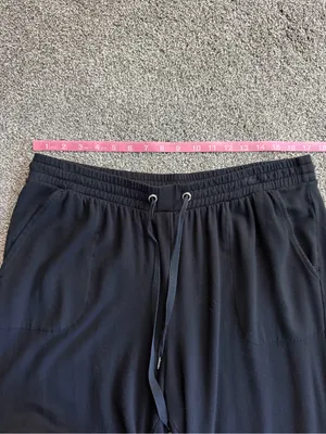 Soma Black Soft Jogger Lounge Pants Drawstring Pockets Size L thumbnail 3