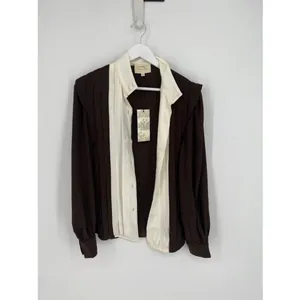 TUCKERNUCK X India Hicks Chocolate and Ivory Grove Blouse NWT Size XXXL thumbnail 10