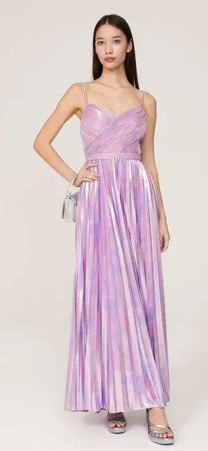 Mac Duggal Purple Pleated‎ Gown 2 thumbnail 1