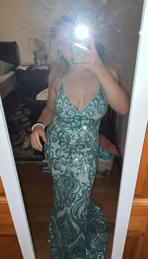 Windsor Glittery Blue Strappy Prom Dress thumbnail 1