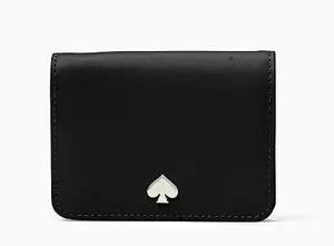 Kate Spade Nadine Slim Card Holder Black Smooth Leather Small Bi-fold Wallet thumbnail 1
