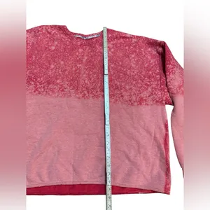 Vintage Fruit of the Loom Crewneck Sweatshirt Red Coral Acid Wash‎ sz 2XL thumbnail 4