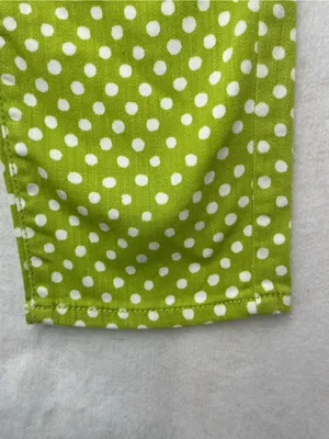 Coldwater Creek Women's Green White Polka Dot Cotton Blend Skinny Pants Size 4 thumbnail 3
