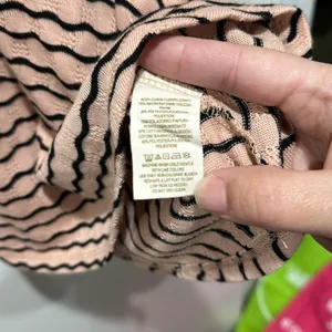 Free People Wavy stripe Pointelle Peplum Top. Size L thumbnail 4
