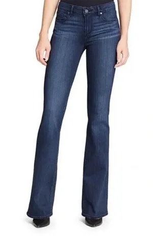 Paige Skyline Mid Rise 5 Pocket Denim Bootcut Jeans Blue 28 / 6 thumbnail 1