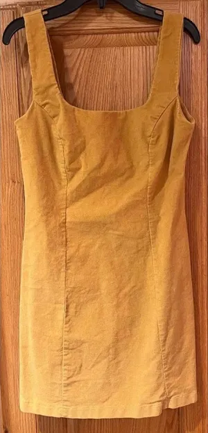 Tilly’s Sky and Sparrow Mustard Yellow‎ Corduroy Sleeveless Dress Juniors Small thumbnail 1