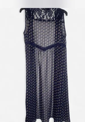 Navy lace trim cover up Blue thumbnail 4