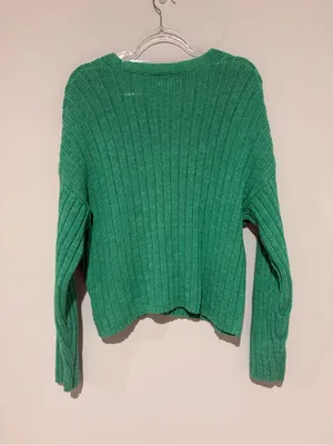 A new day ribbed button front v neck cardigan Kelly green size‎ XL thumbnail 2