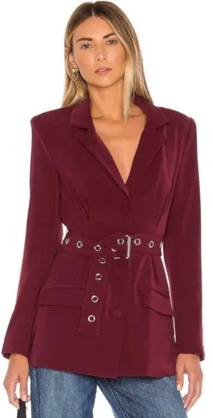 Lovers + Friends Revolve Wine Red Blazer thumbnail 1
