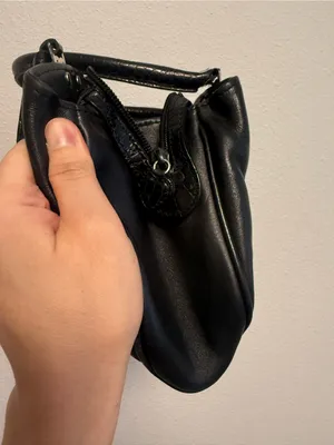 Vintage Brighton Chantilly Black Leather Croc Satchel Bag Filigree Heart thumbnail 7