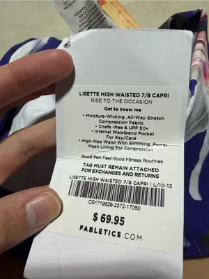Fabletics NWT Lisette high waisted 7/8 capri rose to the occasion large MSRP$70 thumbnail 7