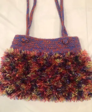 Very Cool Fuzzy Yarn Disco “Groovy” Bag Shoulder Purse thumbnail 4
