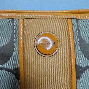 Coach Khaki Signature Crossbody with Orange Trim thumbnail 2