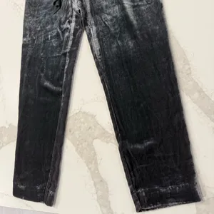 Anthropologie Elevenses Velvet Ribbon TieFront Trouser Pants Womens Size 2 Gray thumbnail 4