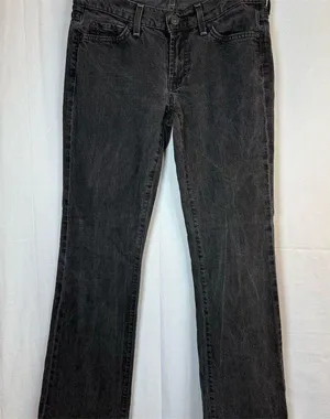 7 For All Mankind Jeans Womens Black Charcoal Wash Straight Leg 32 Inseam thumbnail 1