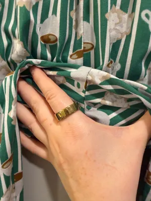 The Royal Standard Beignet Striped Print Drawstring Waist Pajama Pants Green and White thumbnail 7