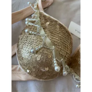 NEW Belly Dance Bra Gold Belly Dance Costume Bellydance Carnival S thumbnail 4