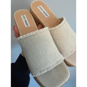Steve Madden Canary Fabric Platform Sandals Heels Cork size 9.5 thumbnail 2