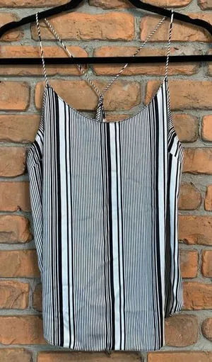Victoria's Secret Women's Pinstripe Satin Scoop Racerback Casual‎ Tank Top Small thumbnail 1