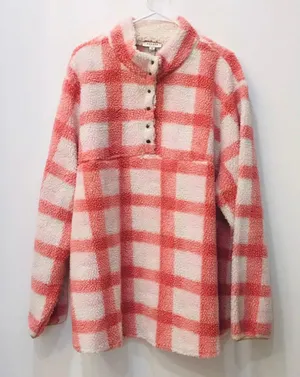 Plus Size Gingham Boutique Sherpa jacket sz 2X White thumbnail 1
