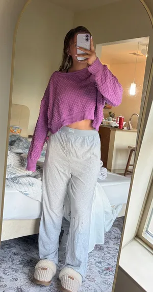 Off the shoulder sweater Purple Size L thumbnail 1