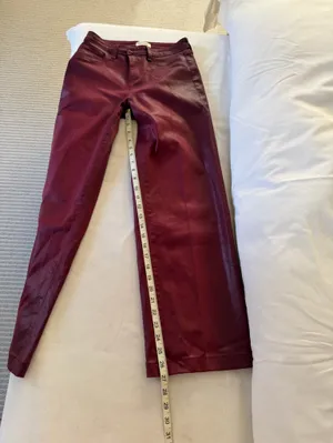 L’AGENCE Kendra Coated Flare Jeans Burgundy Syrah Size 25 Excellent condition thumbnail 6