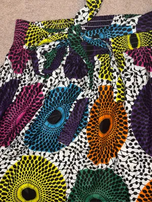 Touch Me Boho Abstract Geometric Print Maxi Skirt XL 100% Cotton thumbnail 5