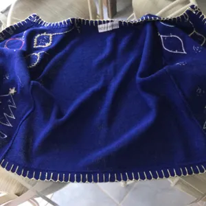Vintage Victoria Harbour Embellished Christmas Sweater Cardigan Blue Ugly thumbnail 8