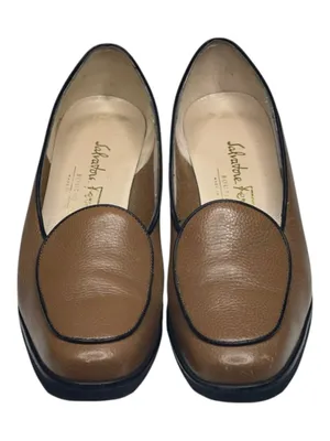 Salvatore Ferragamo ✽ Sculptural Wedge Heel Loafers ✽ Golden Brown Leather ✽ 5M thumbnail 9
