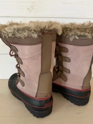 Khombu Northstar Suede Rubber Duck Toe Women's Size 8M Tan Black Snow Boots NEW thumbnail 8