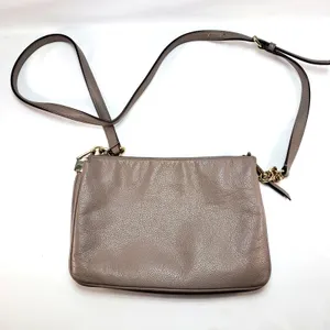 Kate Spade New York Leila Womens Leather‎ Triple Gusset Crossbody Bag Taupe Nude thumbnail 2