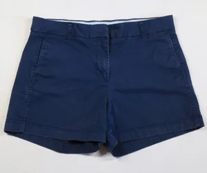 J.Crew Chino Shorts Women 10 Navy Blue Cotton Twill Mid Rise 4 Inseam Casual thumbnail 1