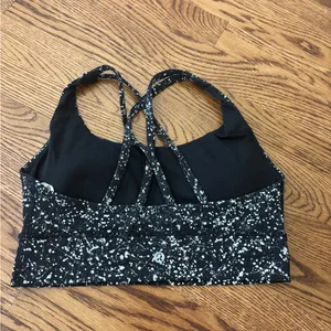 Lululemon Black and White Patterned Sports Bra (Reflective) thumbnail 2