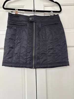 Athleta Toasty Buns Quilted Puff Skirt Size 2 Charcoal Gray Insulated Après Ski thumbnail 2