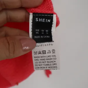 SHEIN Womens XXL 14 Coral Pink Lace Up Sleeve Boat Neck Oversized Knit Sweater thumbnail 2