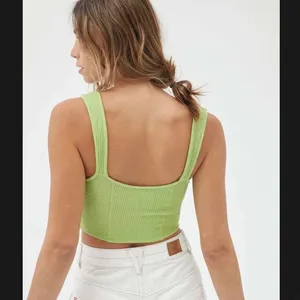 Urban Outfitters Estella Textured Green Crop Top thumbnail 2
