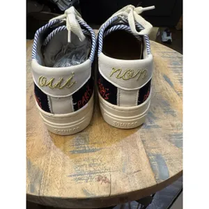 Soludos Velvet Paris Platform Sneakers In Navy Size 9 $169 Extra Shoe Strings‎ thumbnail 6