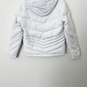 [Spyder] White Winter Puffer Ski Snowboard Jacket Hooded Rainbow Seams Size 4 thumbnail 6