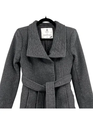 Babaton Connor Button-up Wrap Coat Funnel Neck Size XS Gray Wool-Blend Belted thumbnail 4