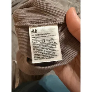 NWOT H&M Size XS Y2K Long Sleeve‎ Ribbed Brown Round Neck Cotton Stretch Causal thumbnail 7