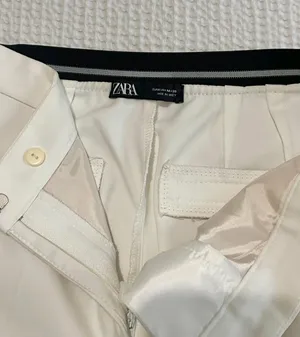 ZARA white ankle straight pencil pants thumbnail 4