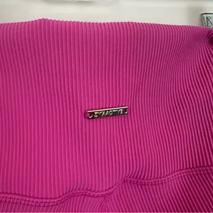 Zyia Active | Pink Ribbed Muted Magenta Hi-Rise Crop Leggings Size Medium (6-8) thumbnail 6