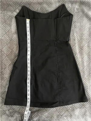 White Fox Boutique Black Corset Mini Dress with Slit thumbnail 8
