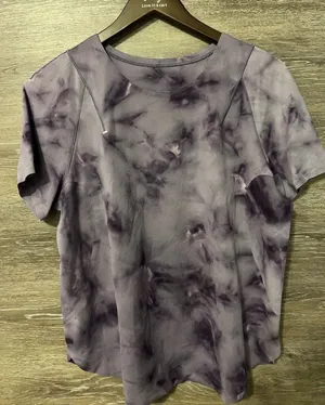 Lululemon Top Always Agile Short Sleeve Marble Purple Sz L Women thumbnail 1