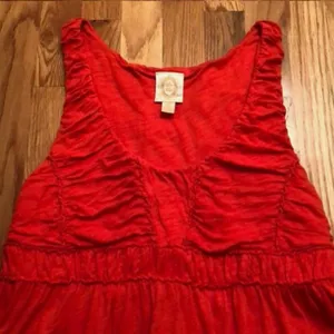 Rio Rao Anthropologie L Red Gathered Top thumbnail 1