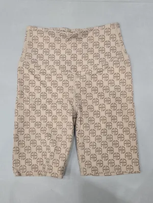 New Anine Bing Blake Biker Short Camel Monogram Print - Neutral Size XS thumbnail 2