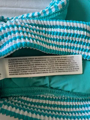 {American Eagle Aerie} Brand New Crinkle Stripe Longline Plunge Bikini Top thumbnail 11